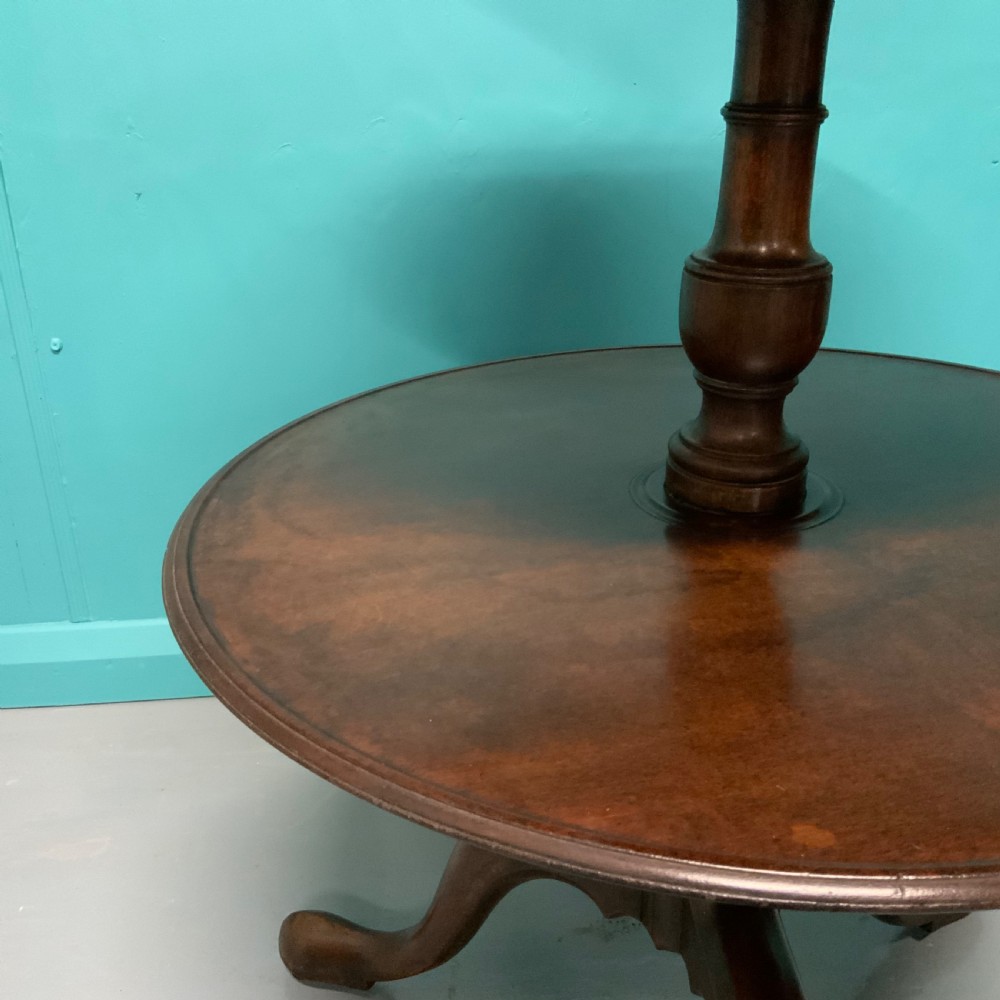 3 tier Georgian mahogany dumb waiter View III