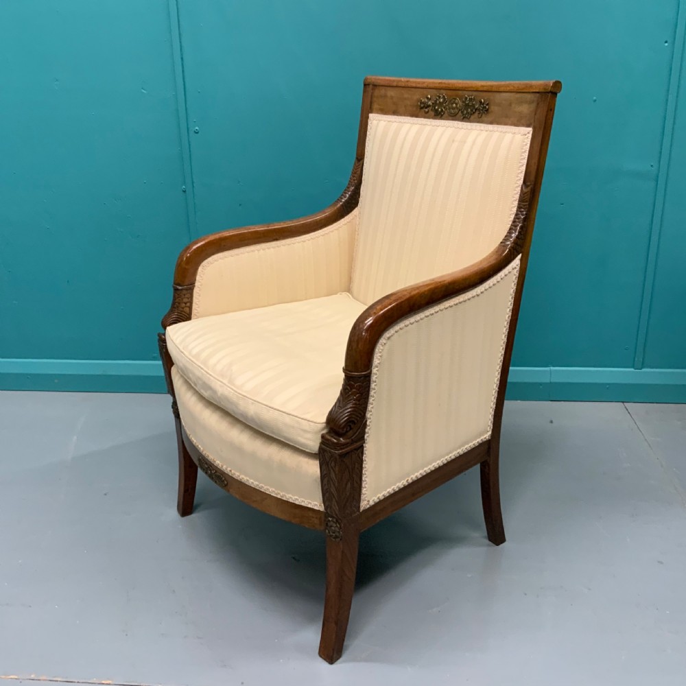 French Empire style armchair with brass mounts View III
