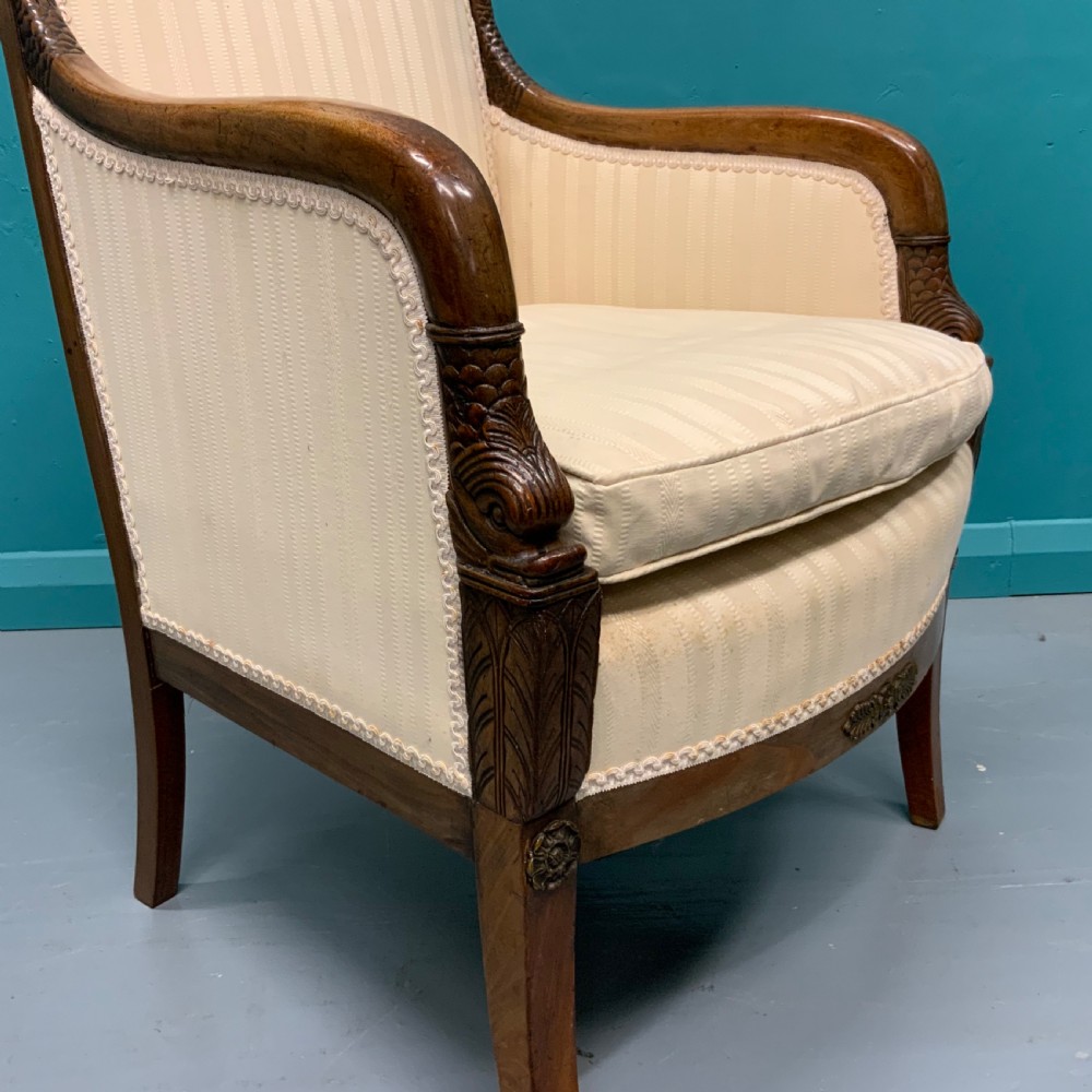 French Empire style armchair with brass mounts View IV
