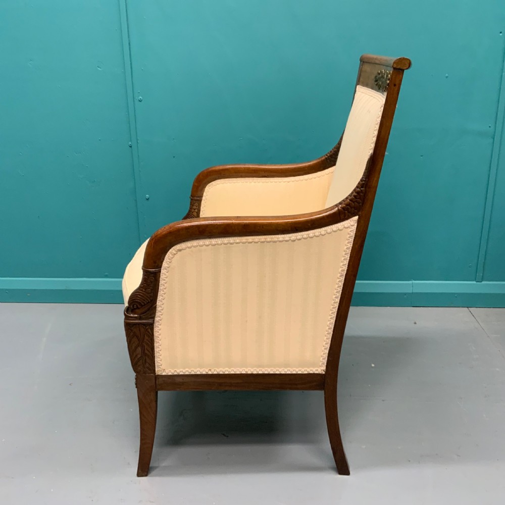 French Empire style armchair with brass mounts View VII