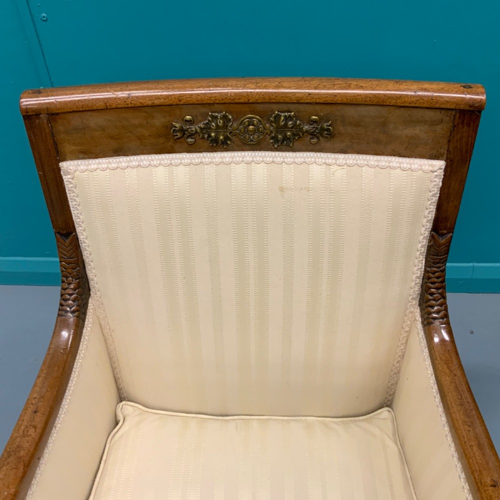 French Empire style armchair with brass mounts View VIII