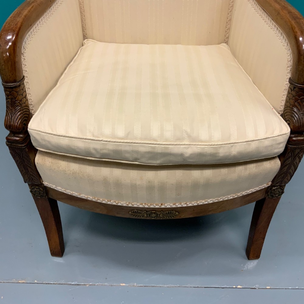 French Empire style armchair with brass mounts View IX