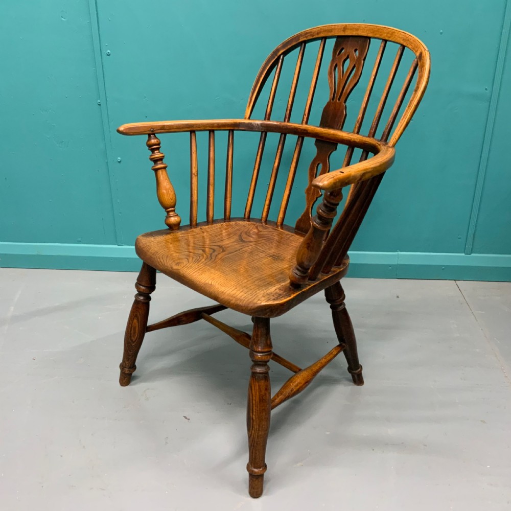 19th century ash and elm Windsor armchair View III