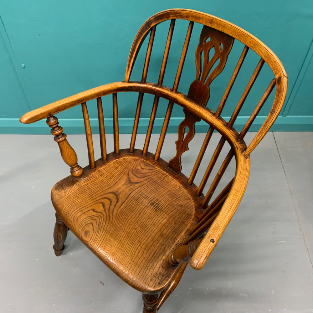 19th century ash and elm Windsor armchair View V
