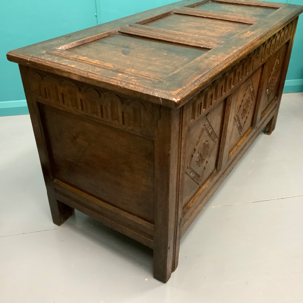 18th century oak panelled coffer View V