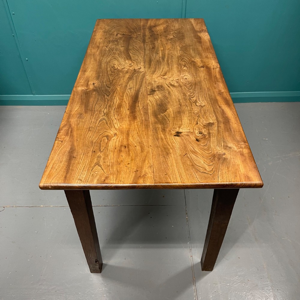 Early 19th century French elm farmhouse table View II