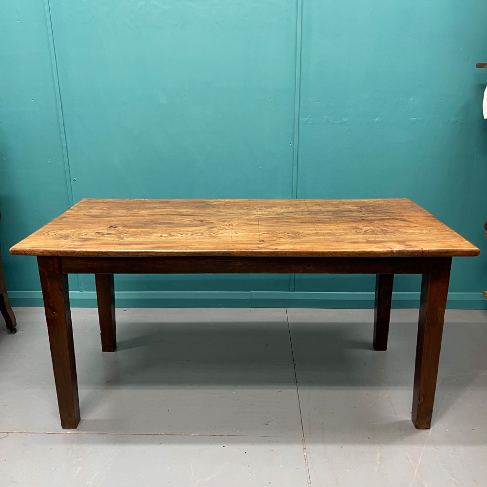 Early 19th century French elm farmhouse table View IV