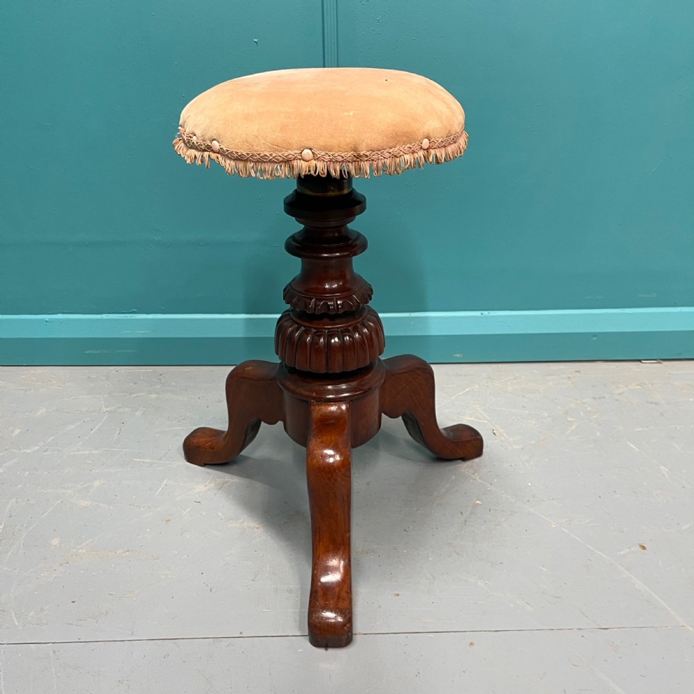 Victorian adjustable height piano stool View II