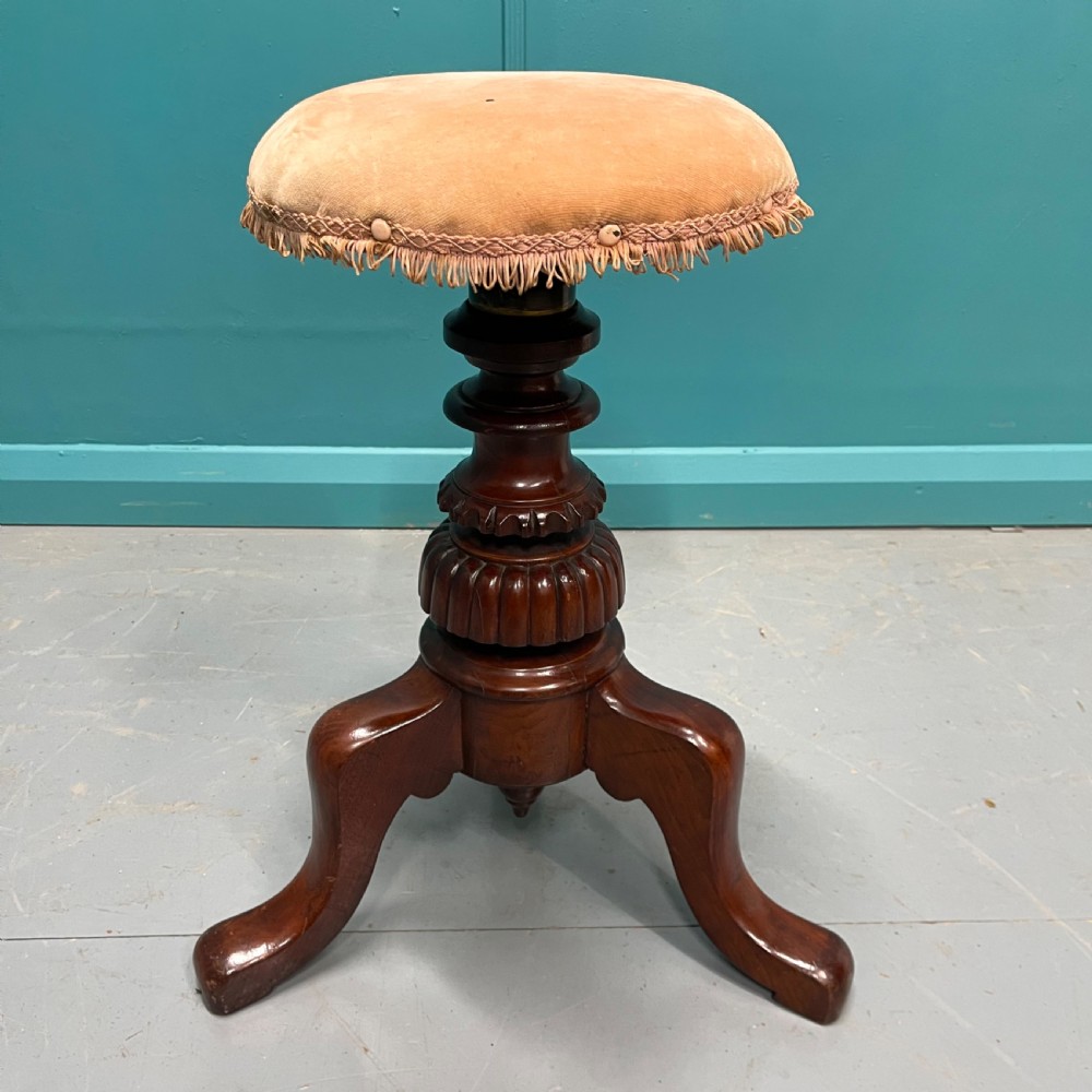 Victorian adjustable height piano stool View III