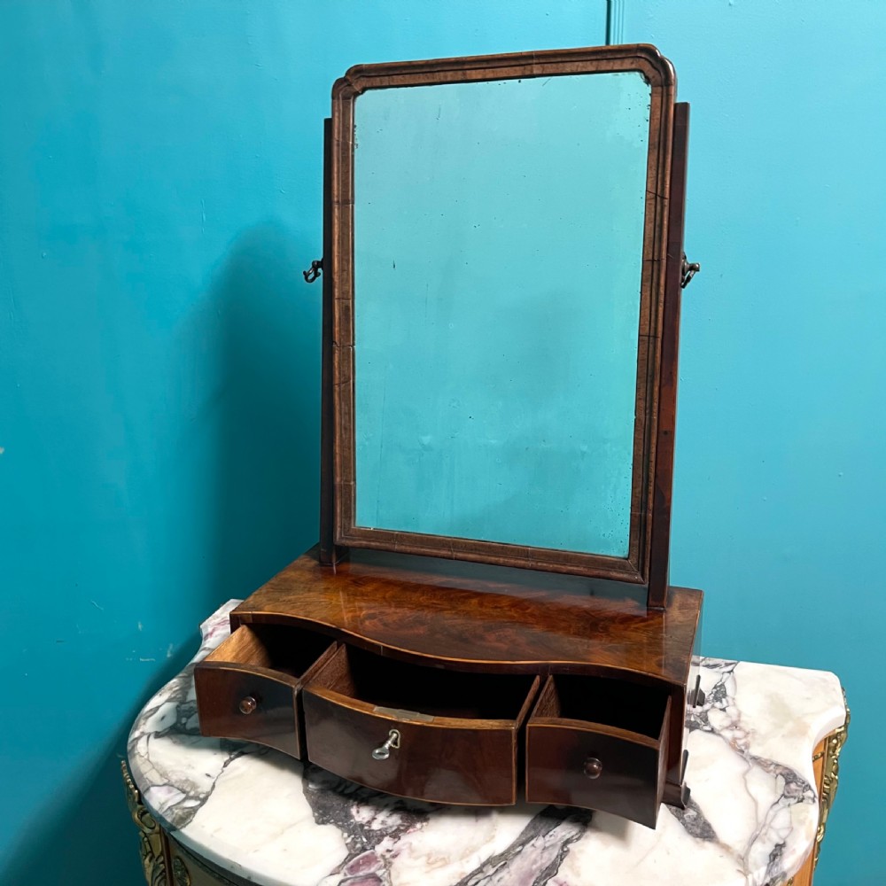 Georgian serpentine front dressing table mirror View V