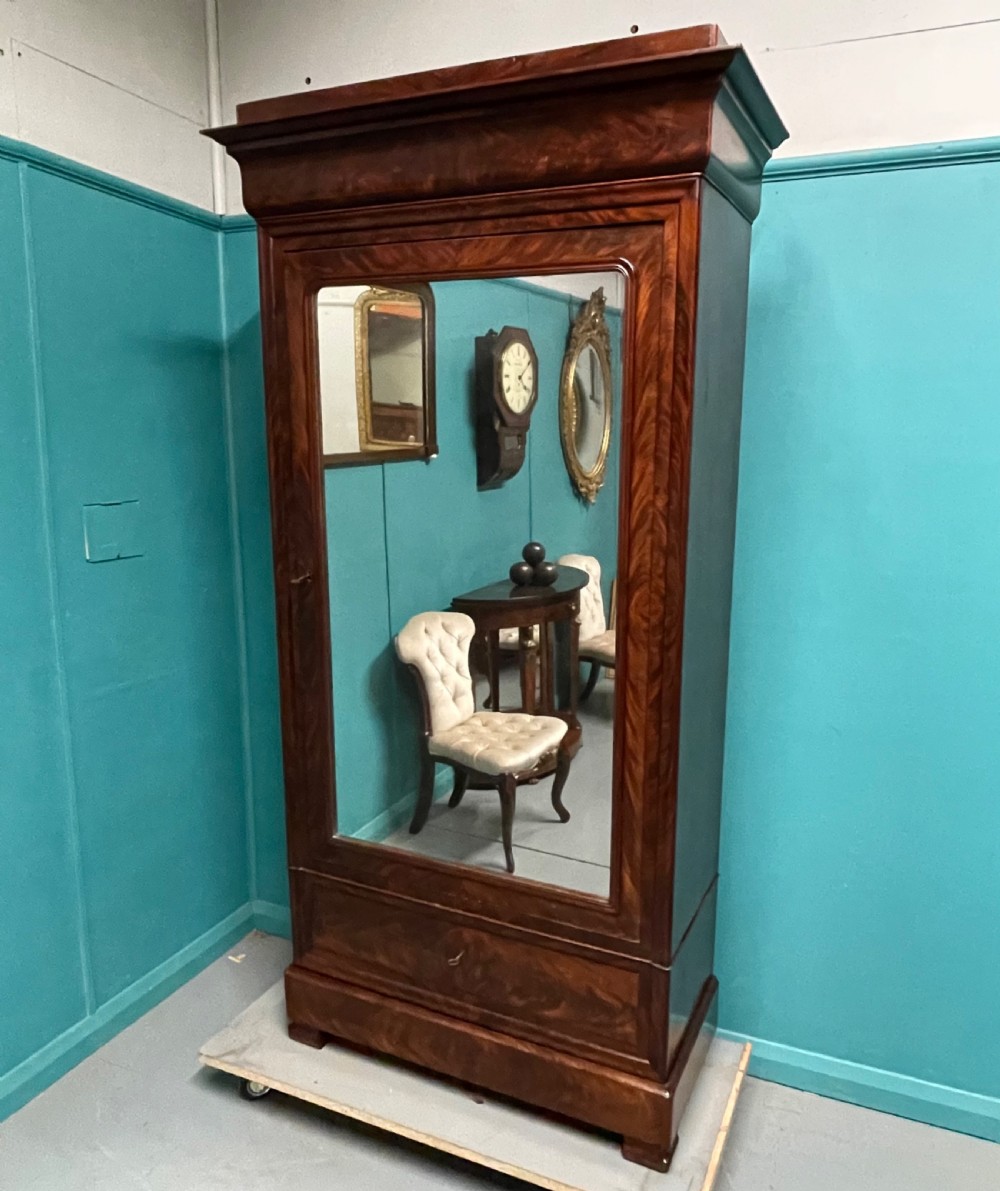 French mirror door armoire with adjustable shelves View II