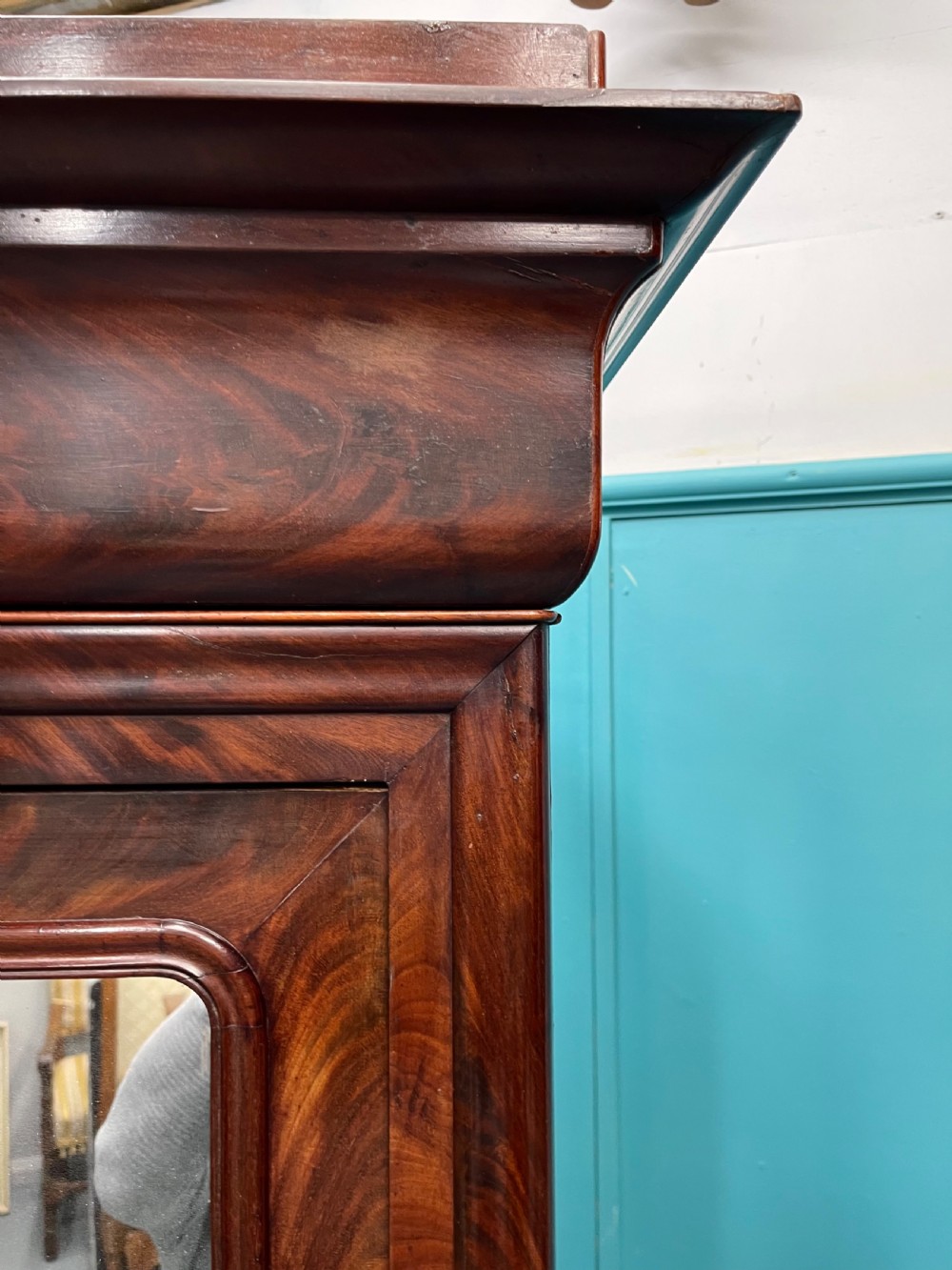 French mirror door armoire with adjustable shelves View VI