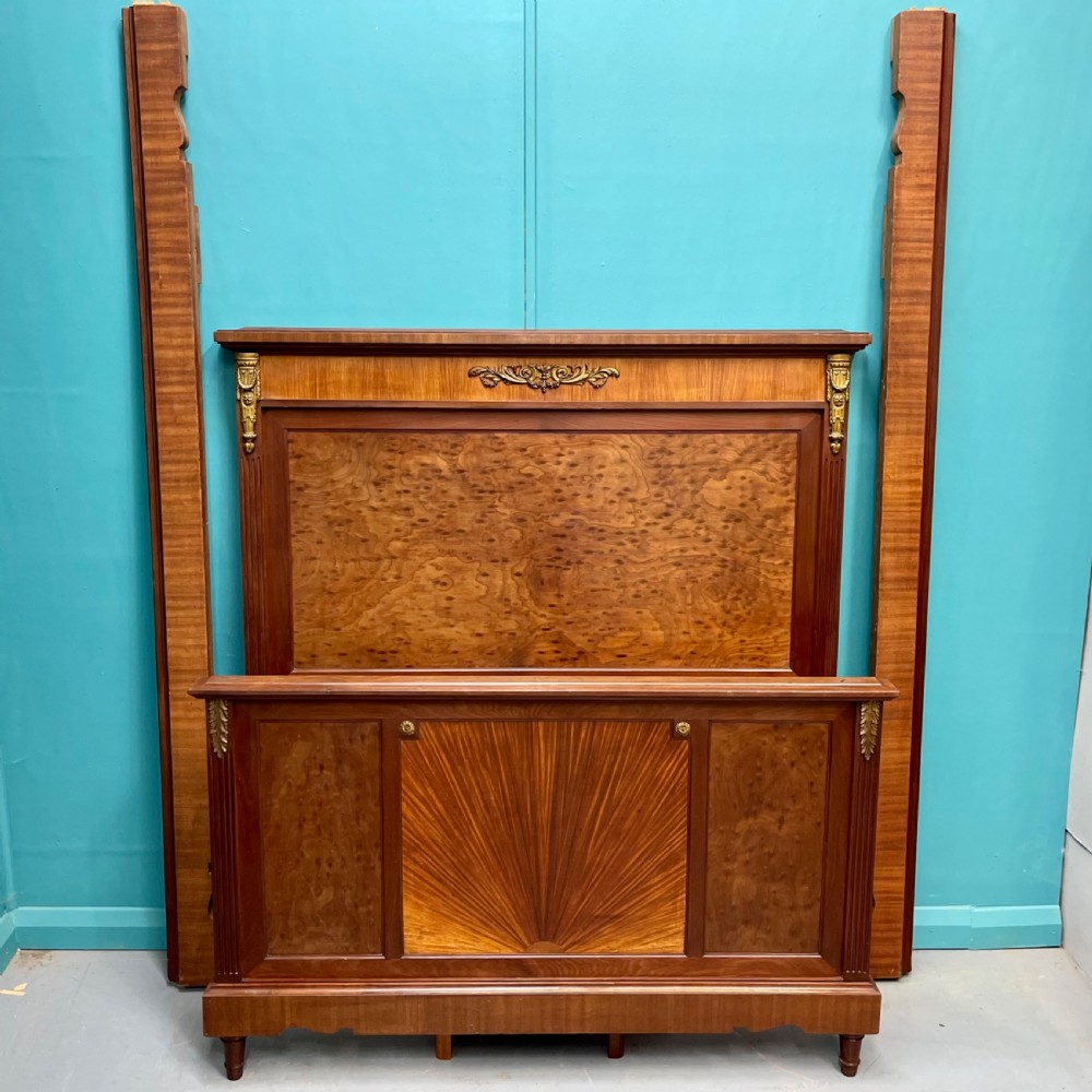 French 3/4 mahogany bed with brass mounts View II