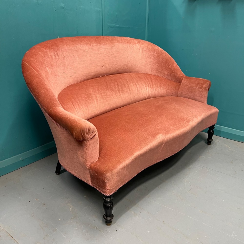 French Napoleon III style sofa on ebonised legs