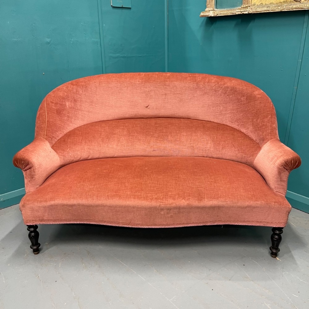 French Napoleon III style sofa on ebonised legs View II