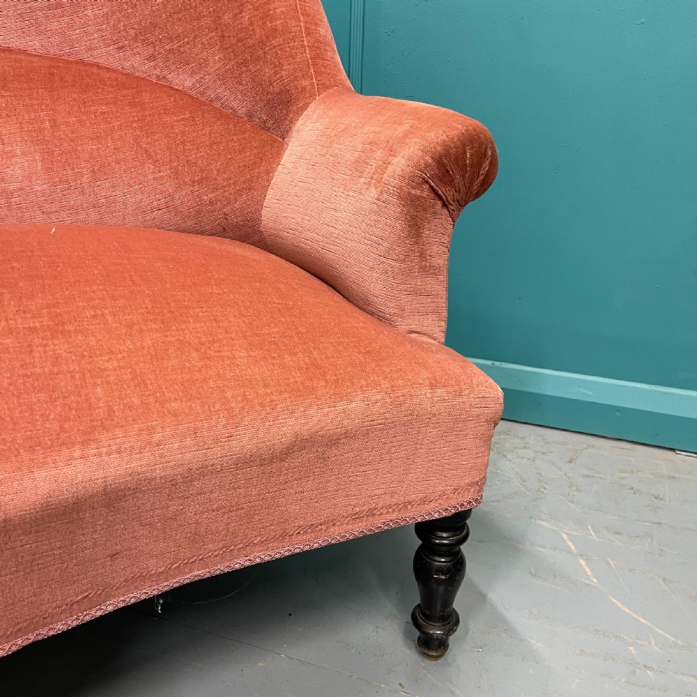 French Napoleon III style sofa on ebonised legs View IV