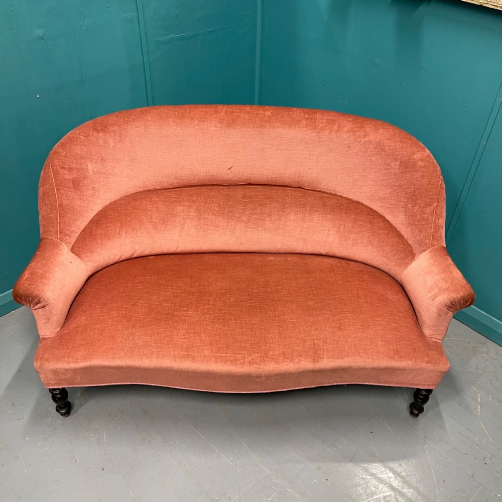 French Napoleon III style sofa on ebonised legs View V