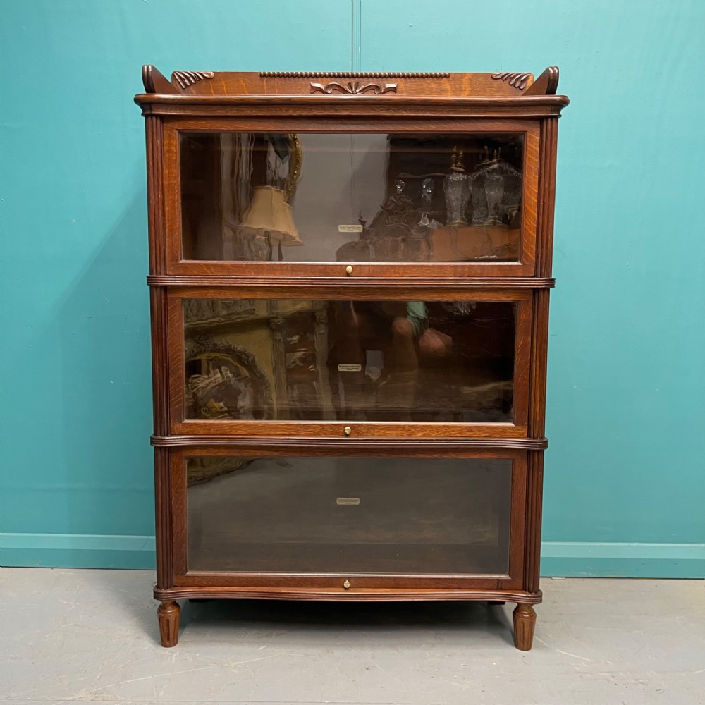 Three section Globe Wernicke stacking bookcase