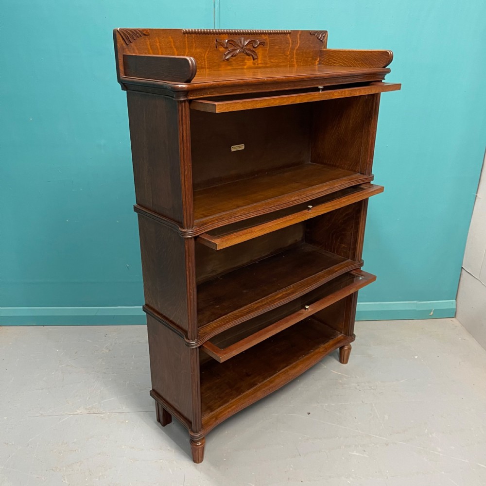 Three section Globe Wernicke stacking bookcase View II