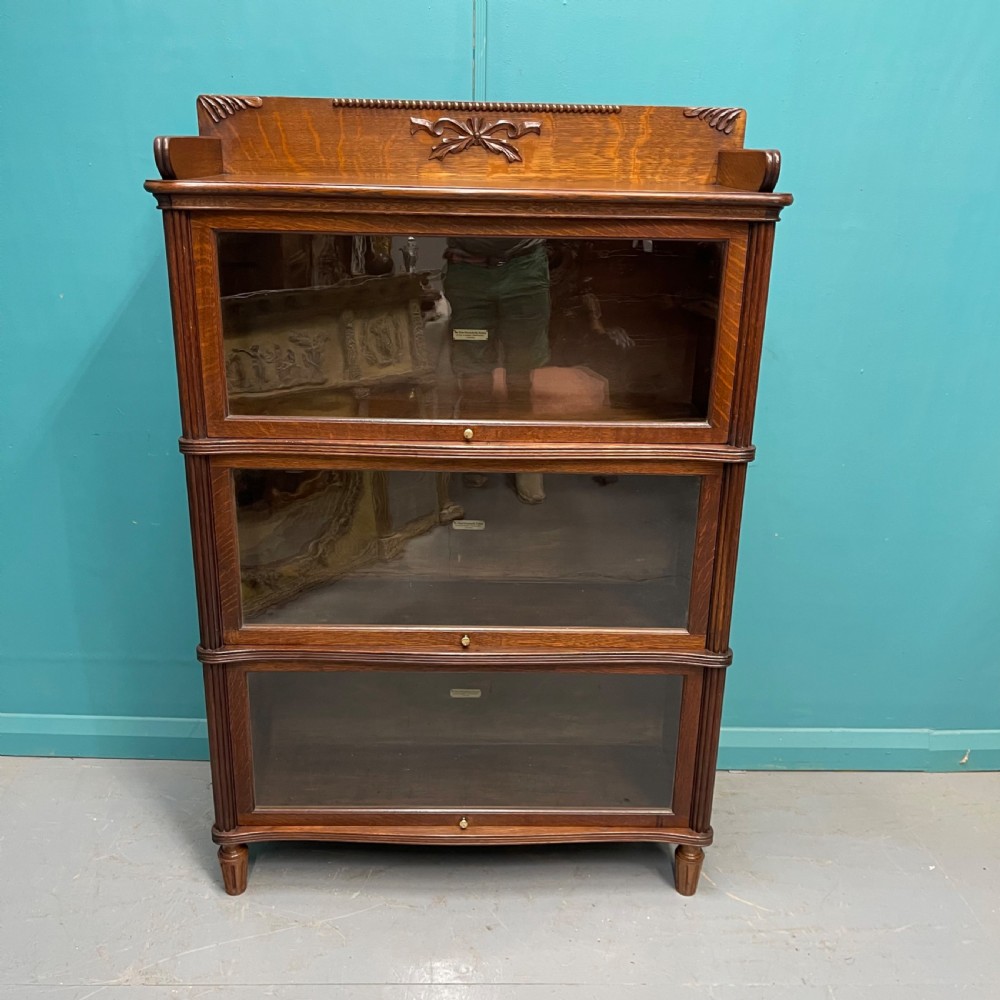 Three section Globe Wernicke stacking bookcase View III