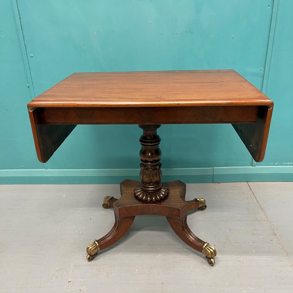 Regency drop leaf sofa table on lions paw castors View II