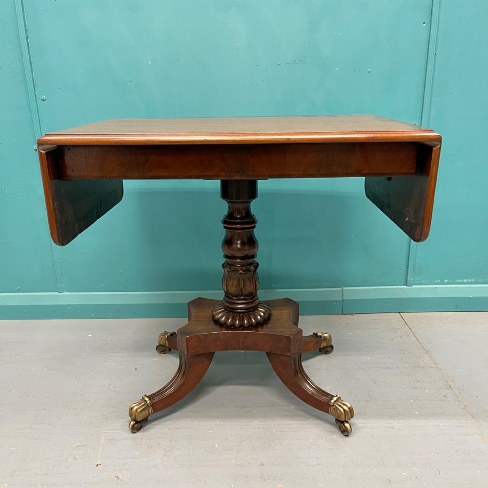 Regency drop leaf sofa table on lions paw castors View III