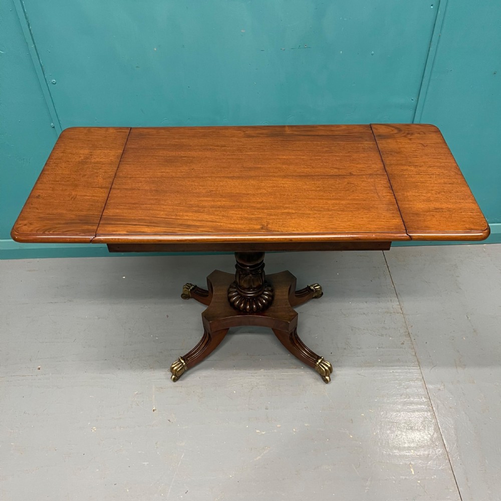 Regency drop leaf sofa table on lions paw castors View IV