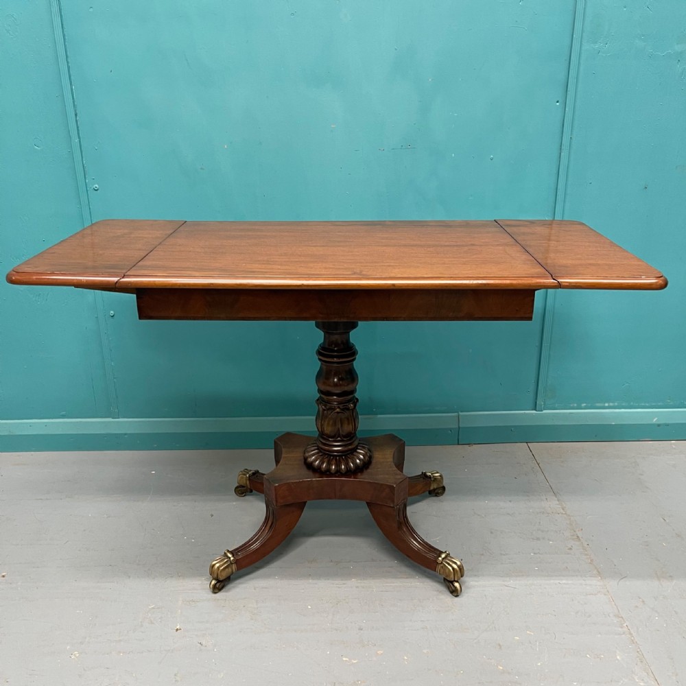 Regency drop leaf sofa table on lions paw castors View V