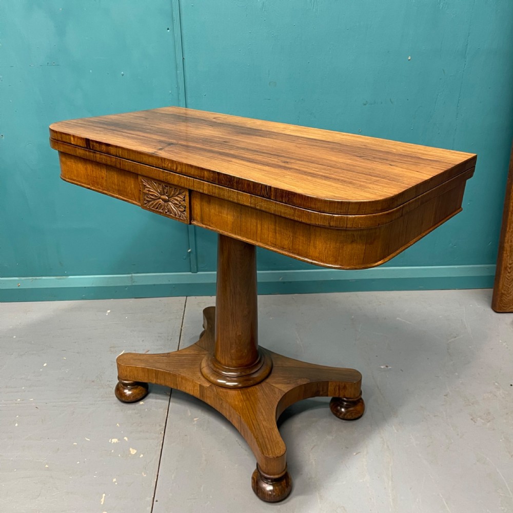 Regency pale rosewood games console table View II