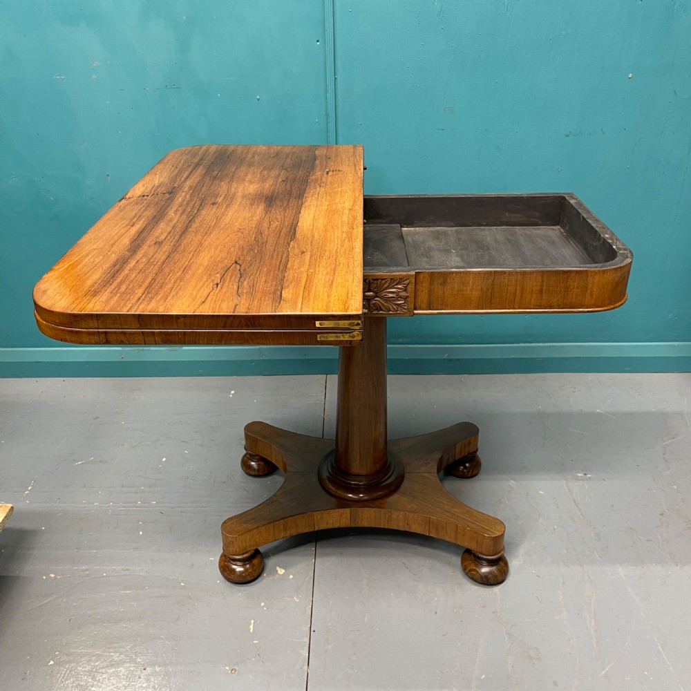 Regency pale rosewood games console table View III