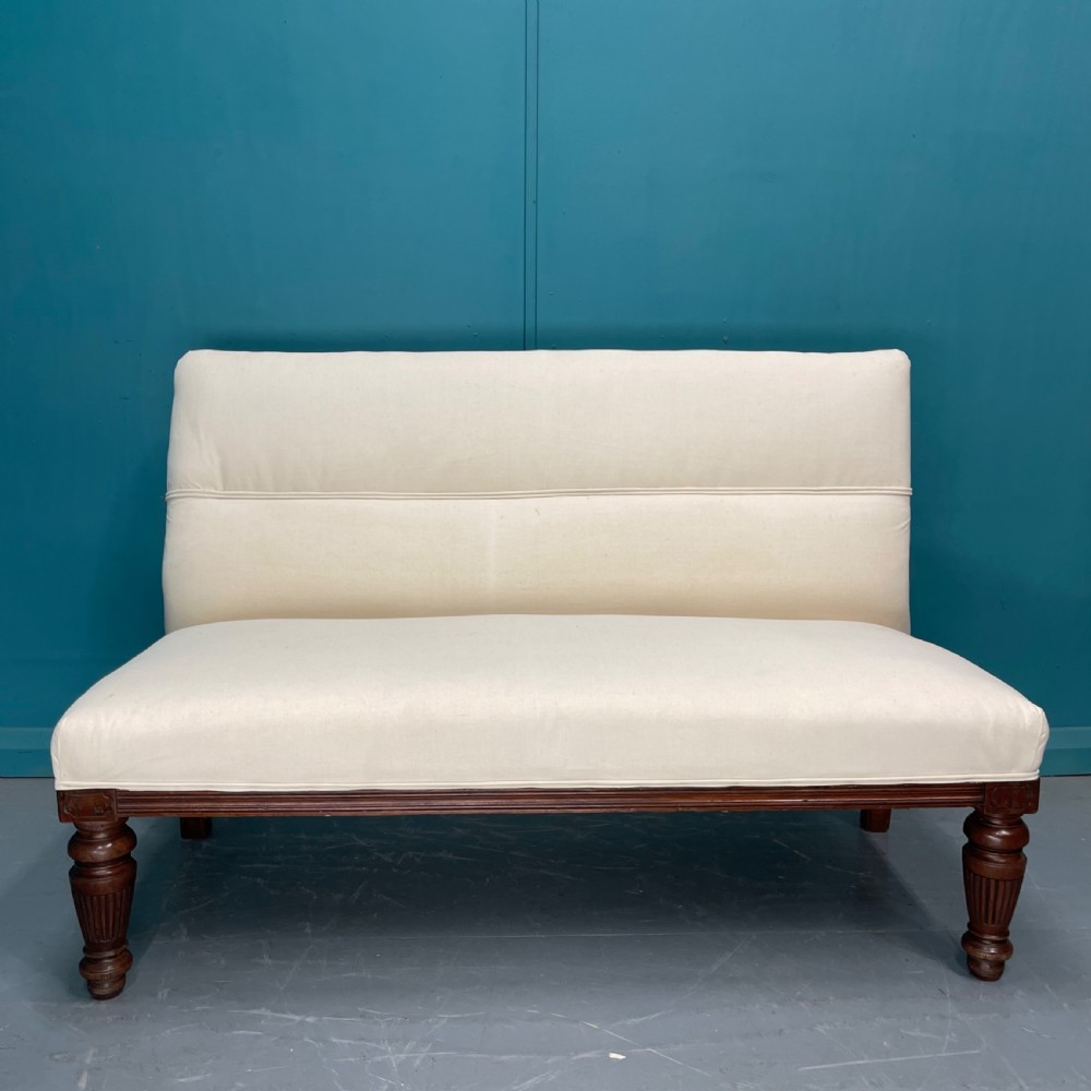 Pair of 19th century window seats in French linen View VI