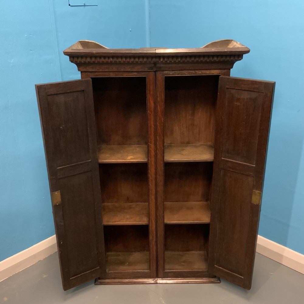Georgian oak panelled hanging cupboard  View V