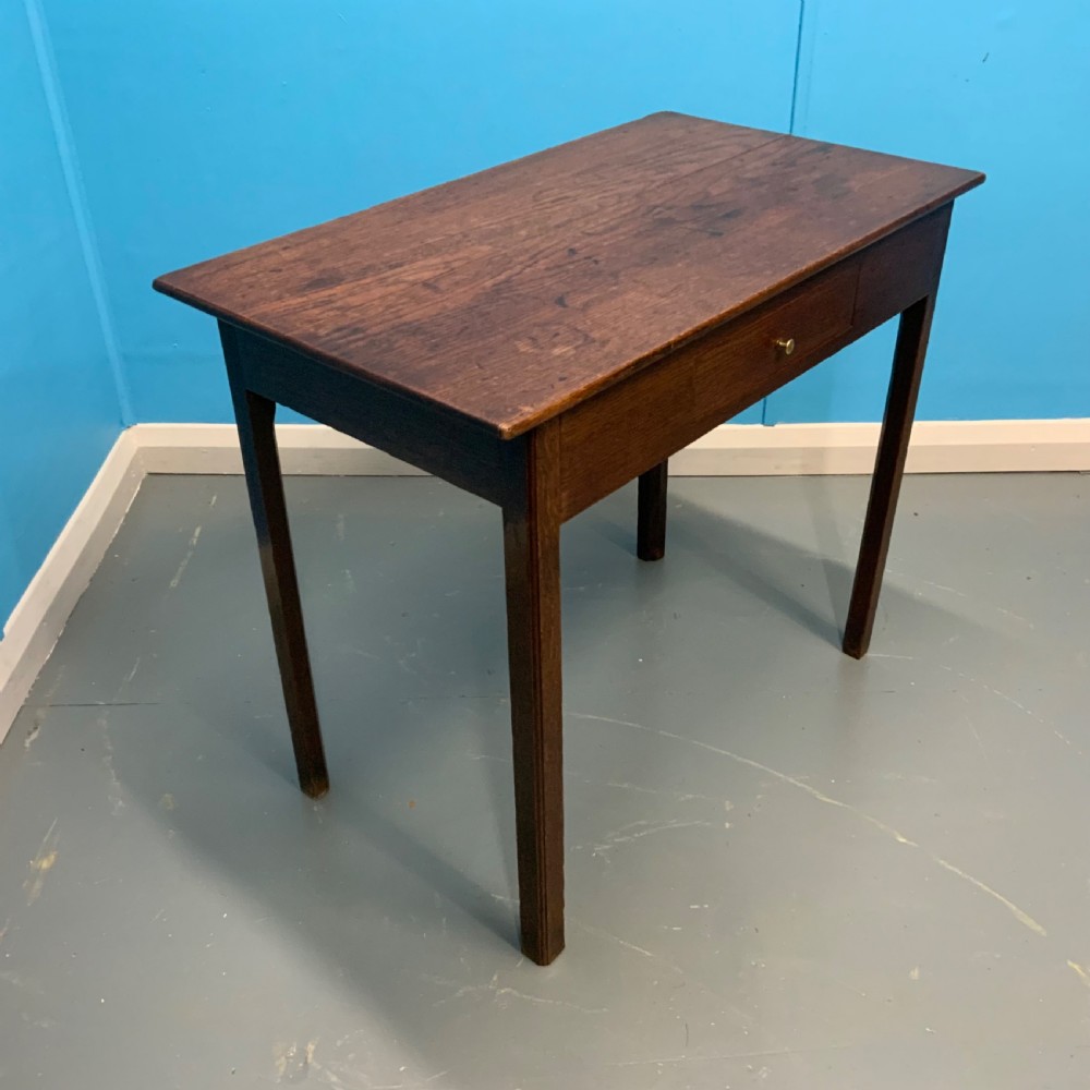 Georgian oak side table with drawer View II