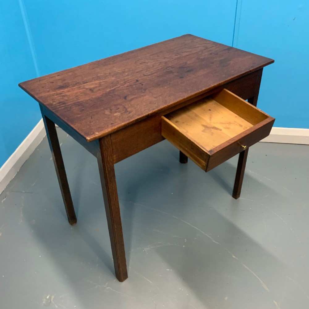 Georgian oak side table with drawer View III