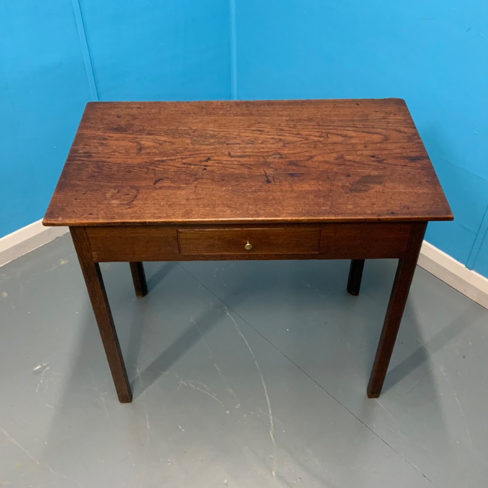 Georgian oak side table with drawer View IV
