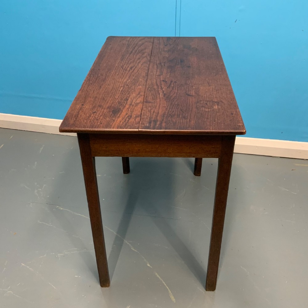 Georgian oak side table with drawer View V