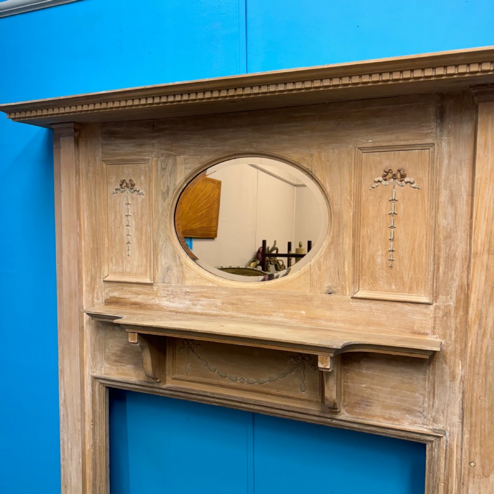 Art Nouveau fire surround with bevelled mirror View II