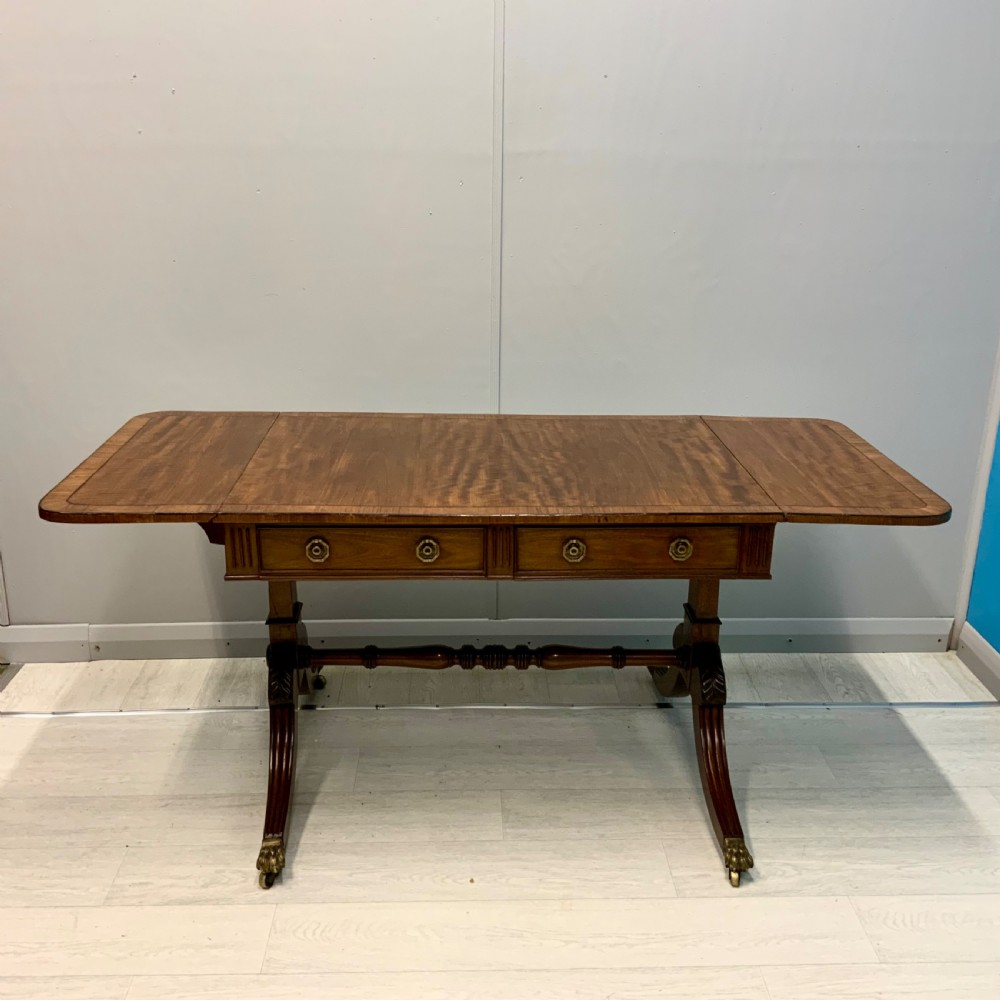 Regency mahogany and cross banded sofa table View II