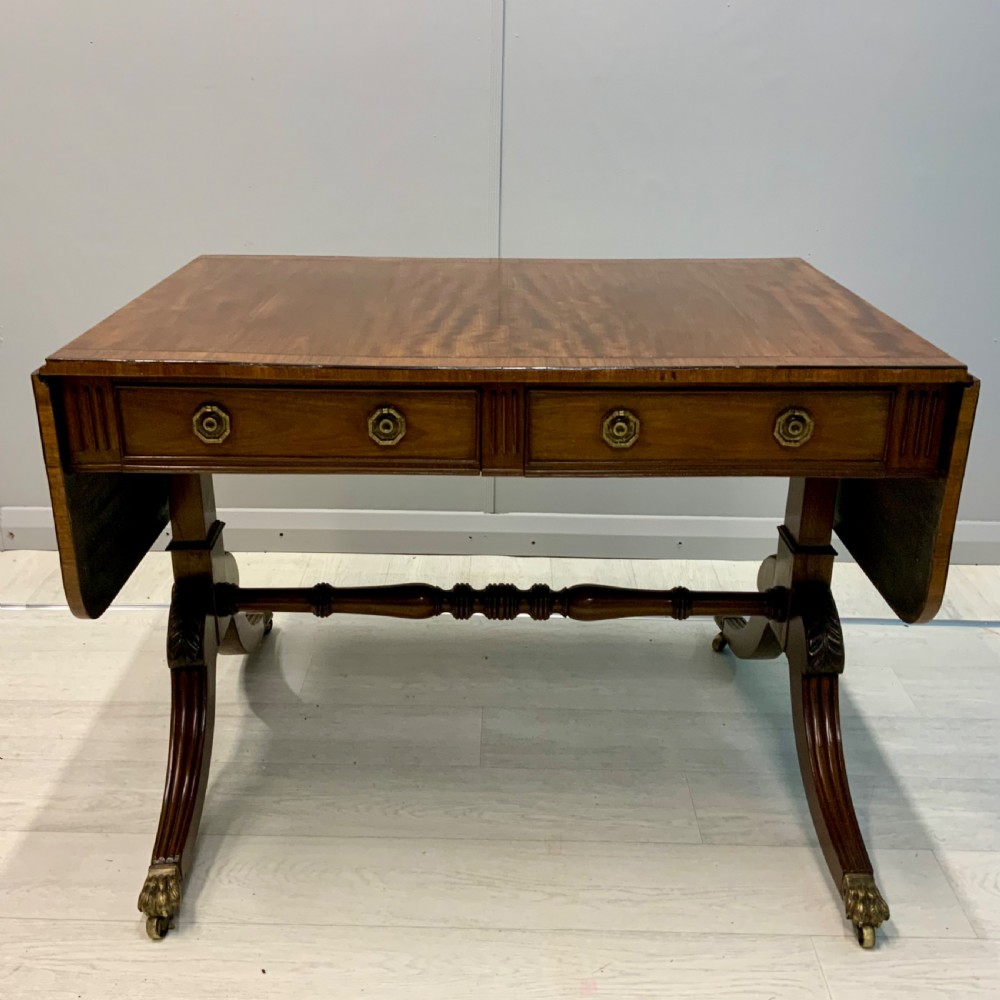 Regency mahogany and cross banded sofa table View VI