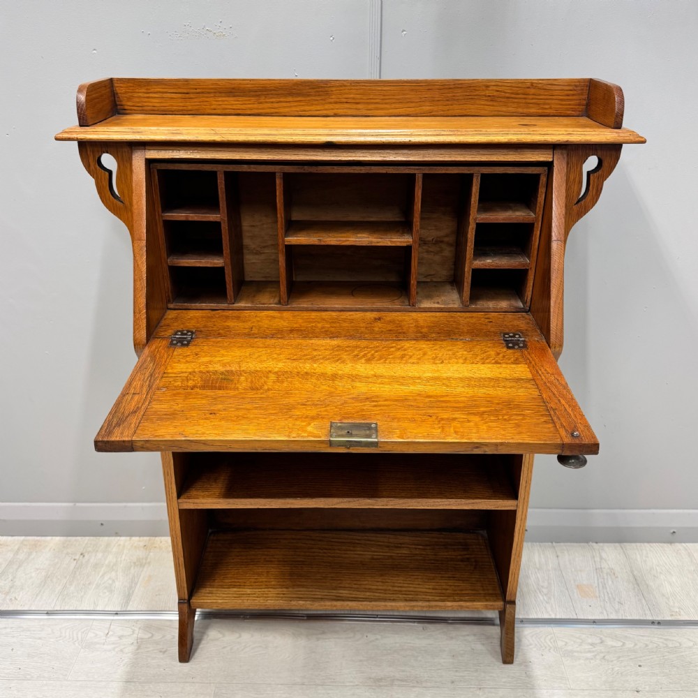 Arts & Crafts bureau bookcase in oak