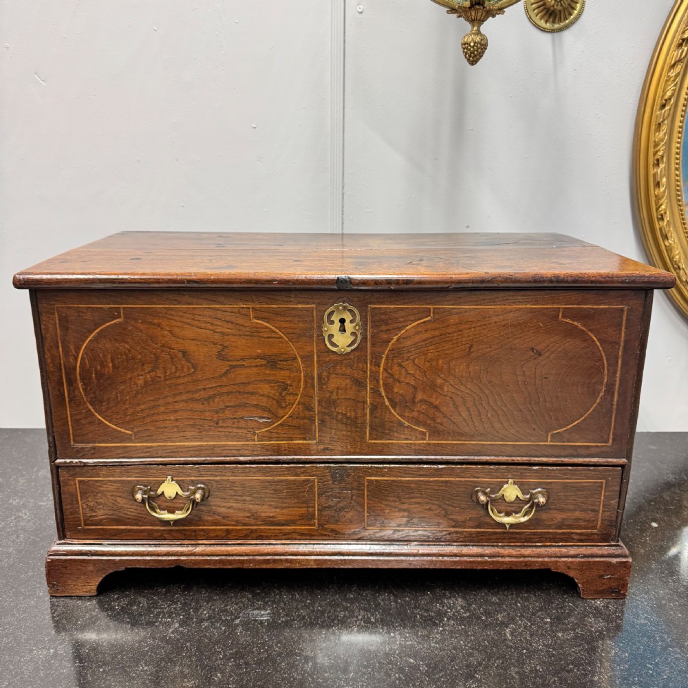 18th century oak mini mule chest