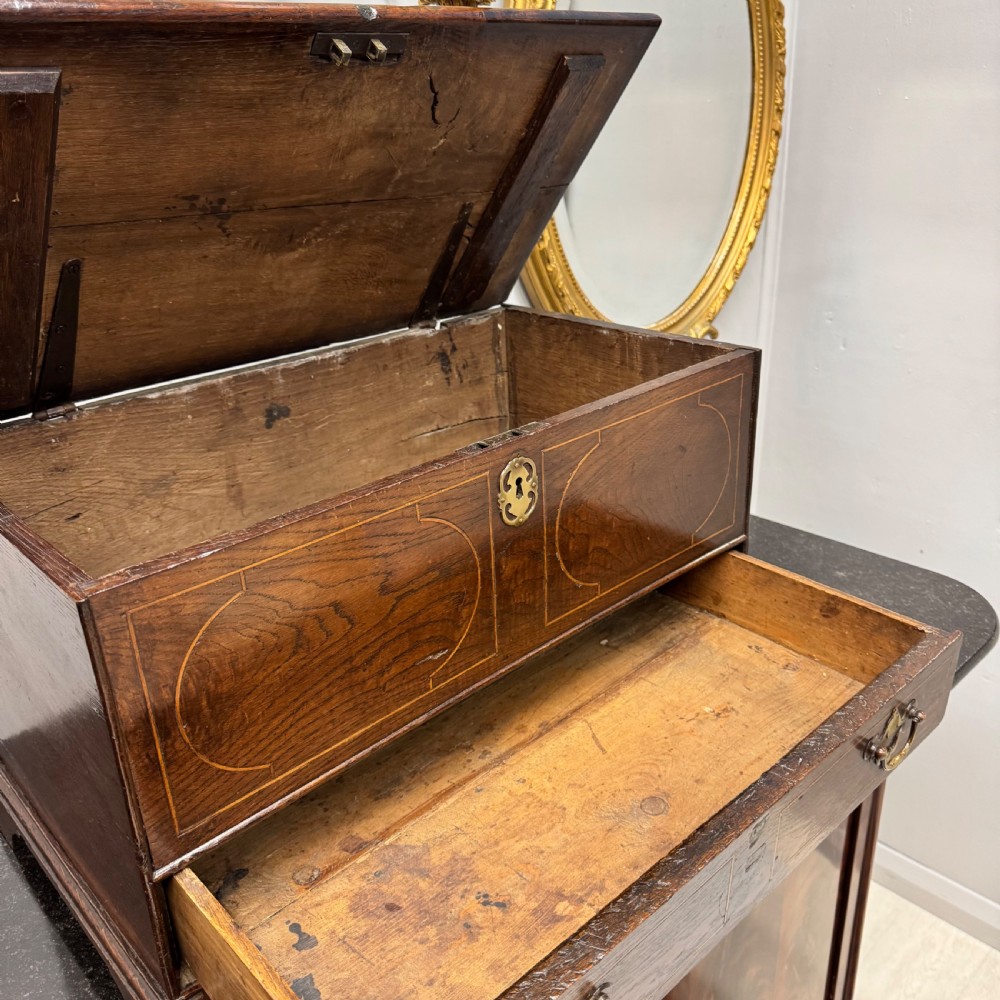 18th century oak mini mule chest View IV