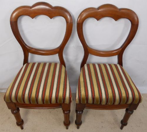 Pair Victorian Mahogany Dining Chairs