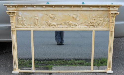 Georgian Style Painted Triple Mirror Overmantel