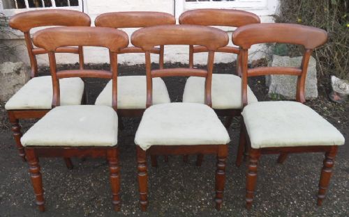 Set of Six Victorian Mahogany Dining Chairs