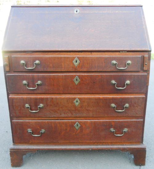 GEORGIAN SMALL OAK BUREAU BOOKCASE EX 'SHAKESPEARE BIRTHPLACE TRUST' - ADDITIONAL PHOTO 3