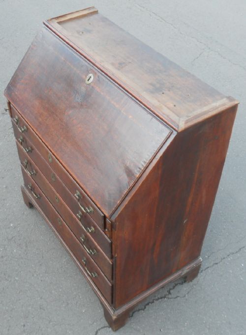 GEORGIAN SMALL OAK BUREAU BOOKCASE EX 'SHAKESPEARE BIRTHPLACE TRUST' - ADDITIONAL PHOTO 5