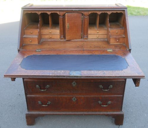 GEORGIAN SMALL OAK BUREAU BOOKCASE EX 'SHAKESPEARE BIRTHPLACE TRUST' - ADDITIONAL PHOTO 6