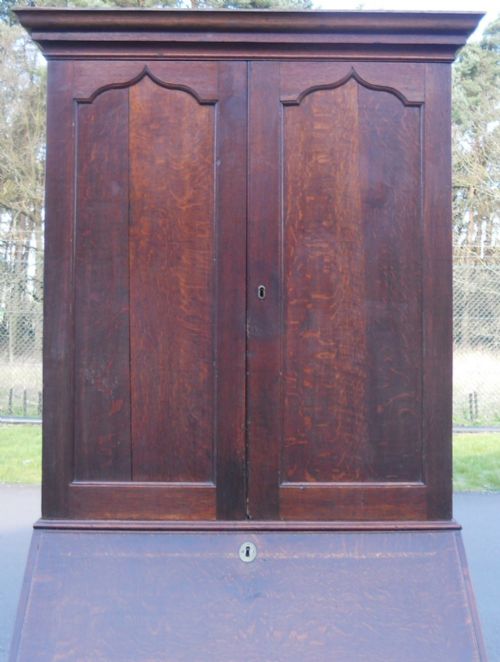 GEORGIAN SMALL OAK BUREAU BOOKCASE EX 'SHAKESPEARE BIRTHPLACE TRUST' - ADDITIONAL PHOTO 2