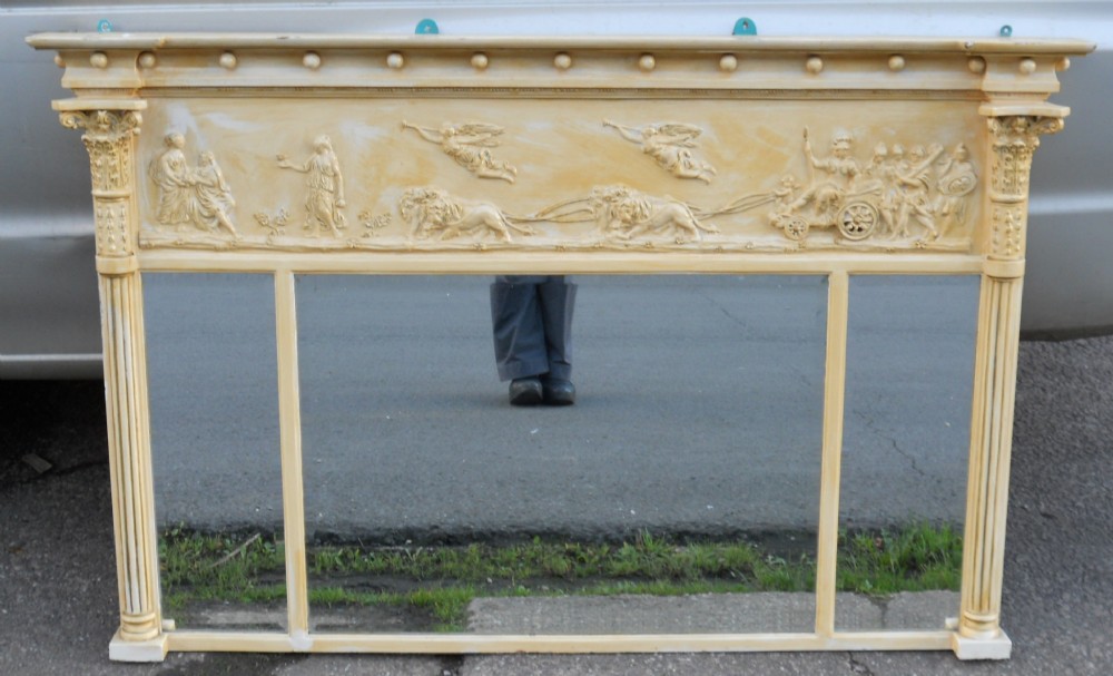 Georgian Style Painted Triple Mirror Overmantel